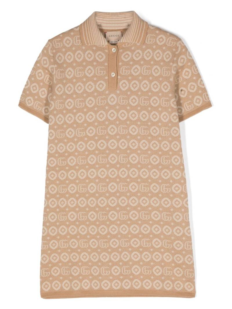 Gucci Kids GG logo-jacquard polo dress - Neutrals von Gucci Kids