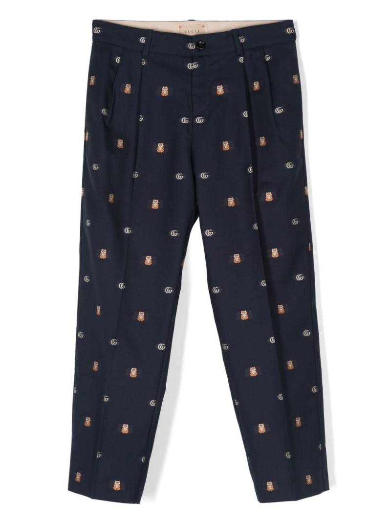 Gucci Kids Double G tapered trousers - Blue von Gucci Kids