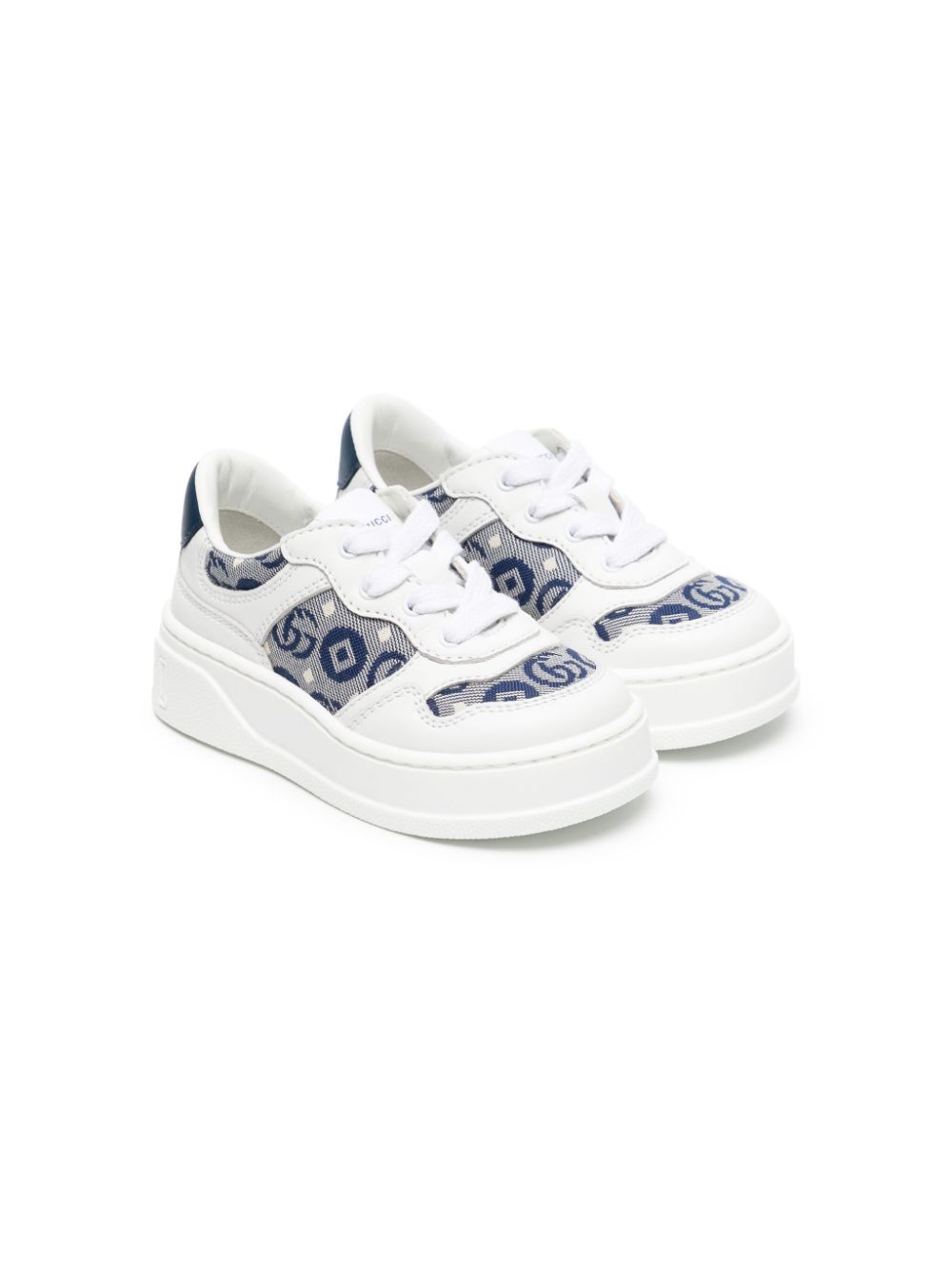 Gucci Kids Double G-pattern lace-up trainers - White von Gucci Kids