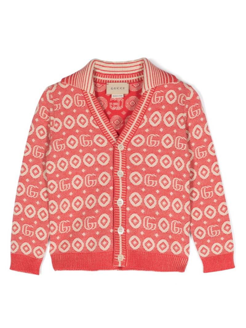 Gucci Kids Double-G-pattern ribbed cardigan - Red von Gucci Kids