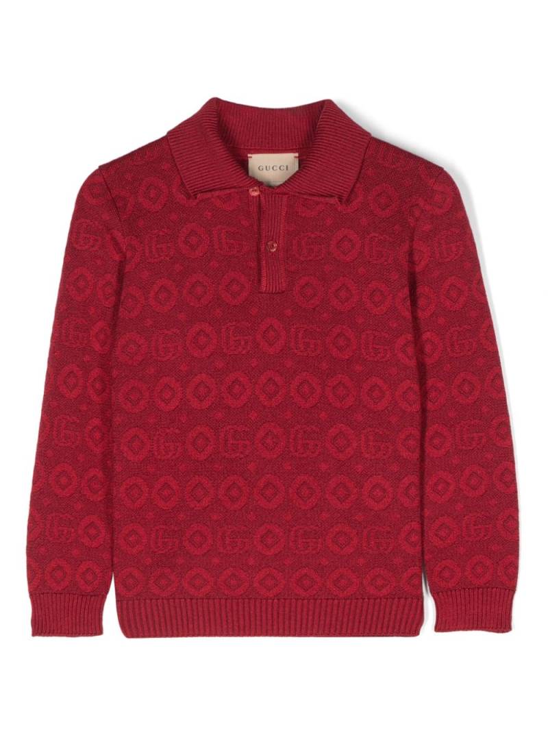 Gucci Kids Double G polo sweater - Red von Gucci Kids