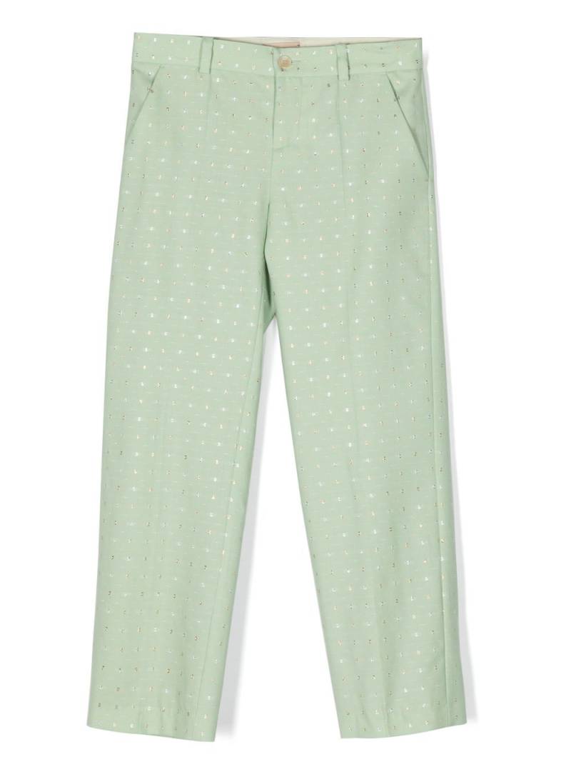 Gucci Kids G dots wool lamé trousers - Green von Gucci Kids