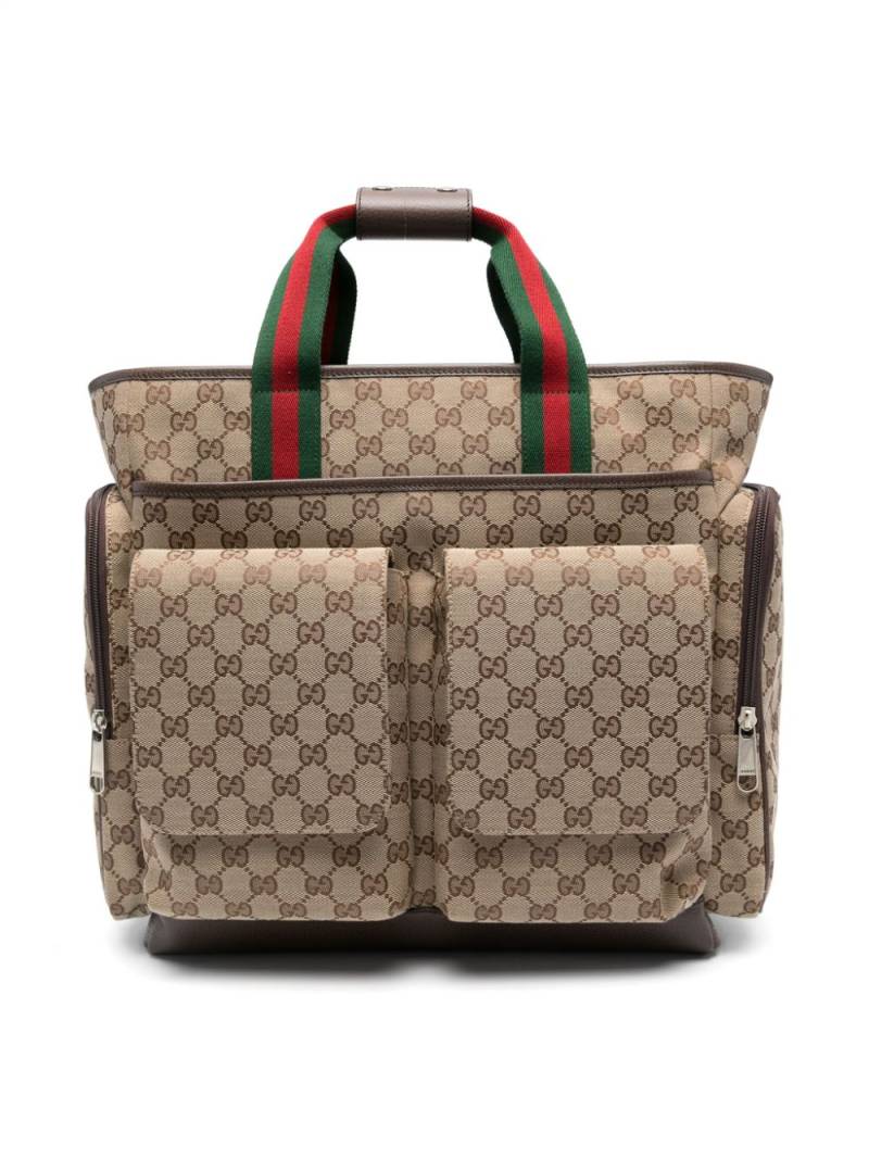 Gucci Kids GG Supreme canvas changing bag - Neutrals von Gucci Kids