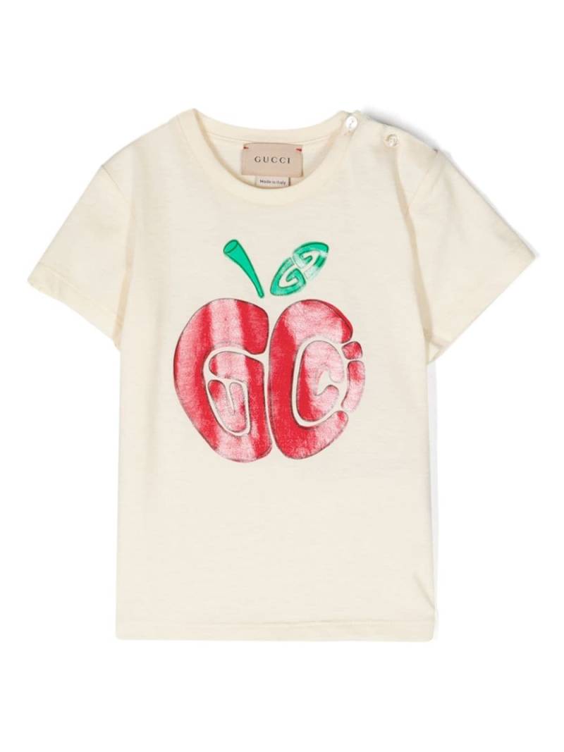 Gucci Kids GG apple-print cotton T-shirt - Yellow von Gucci Kids