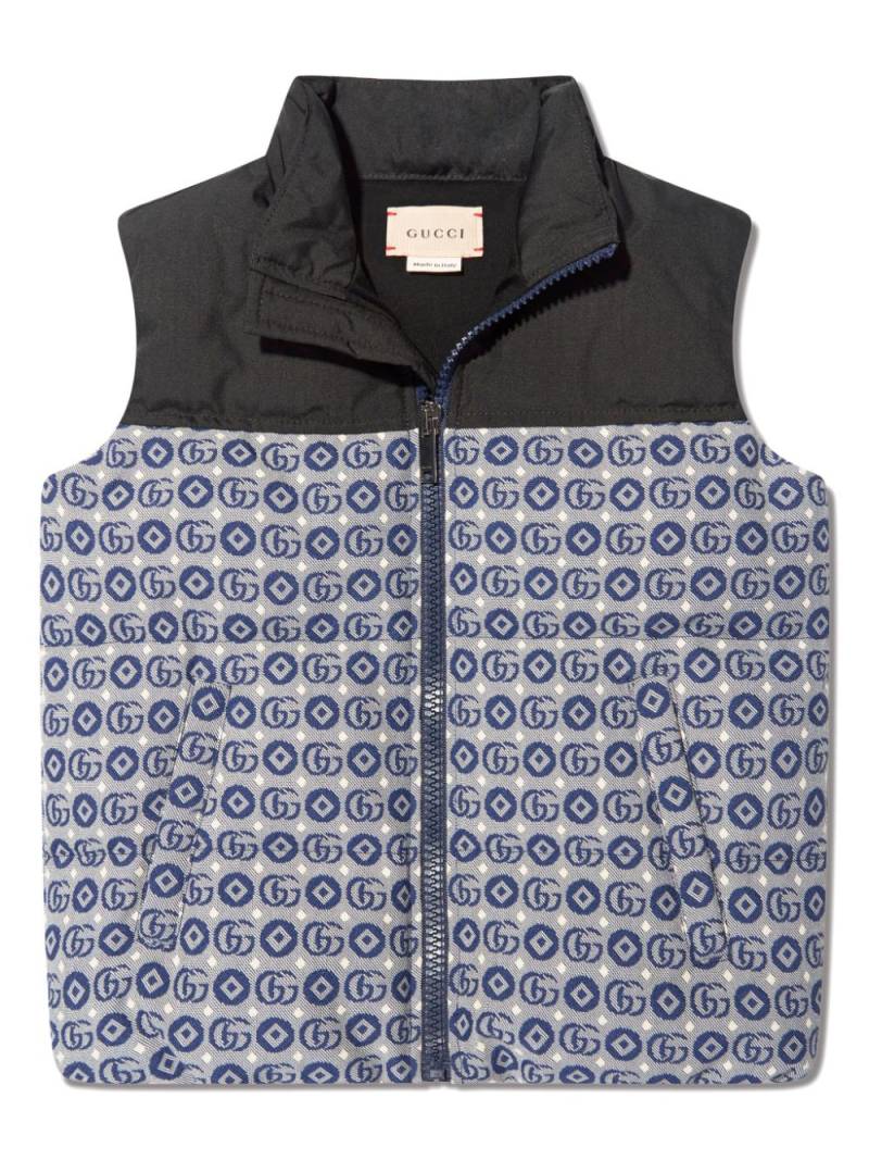 Gucci Kids GG-jacquard panelled gilet - Blue von Gucci Kids