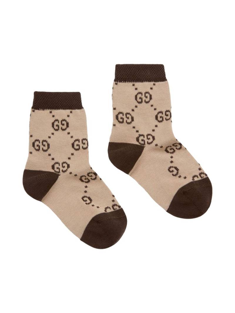 Gucci Kids GG monogram cotton socks - Brown von Gucci Kids