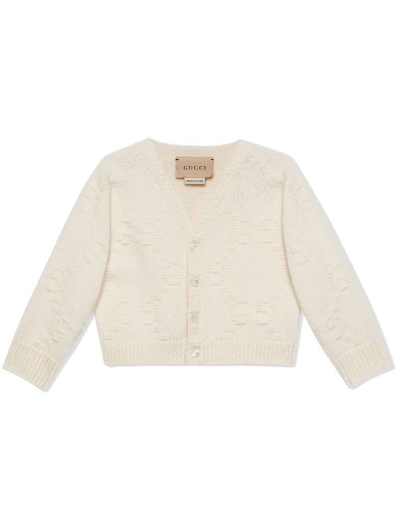 Gucci Kids GG-pattern V-neck cardigan - White von Gucci Kids