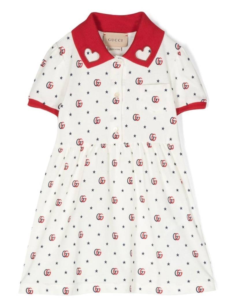 Gucci Kids GG star-print polo dress - White von Gucci Kids