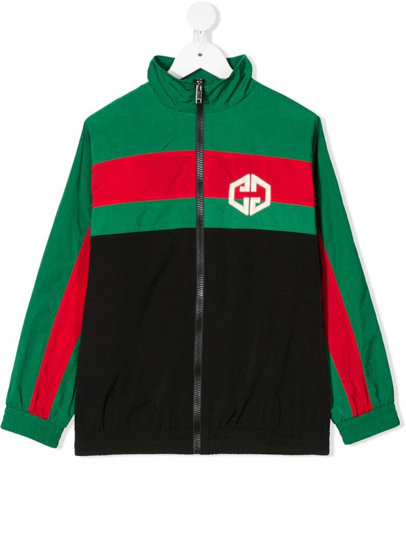 Gucci Kids Web funnel neck jacket - Black von Gucci Kids