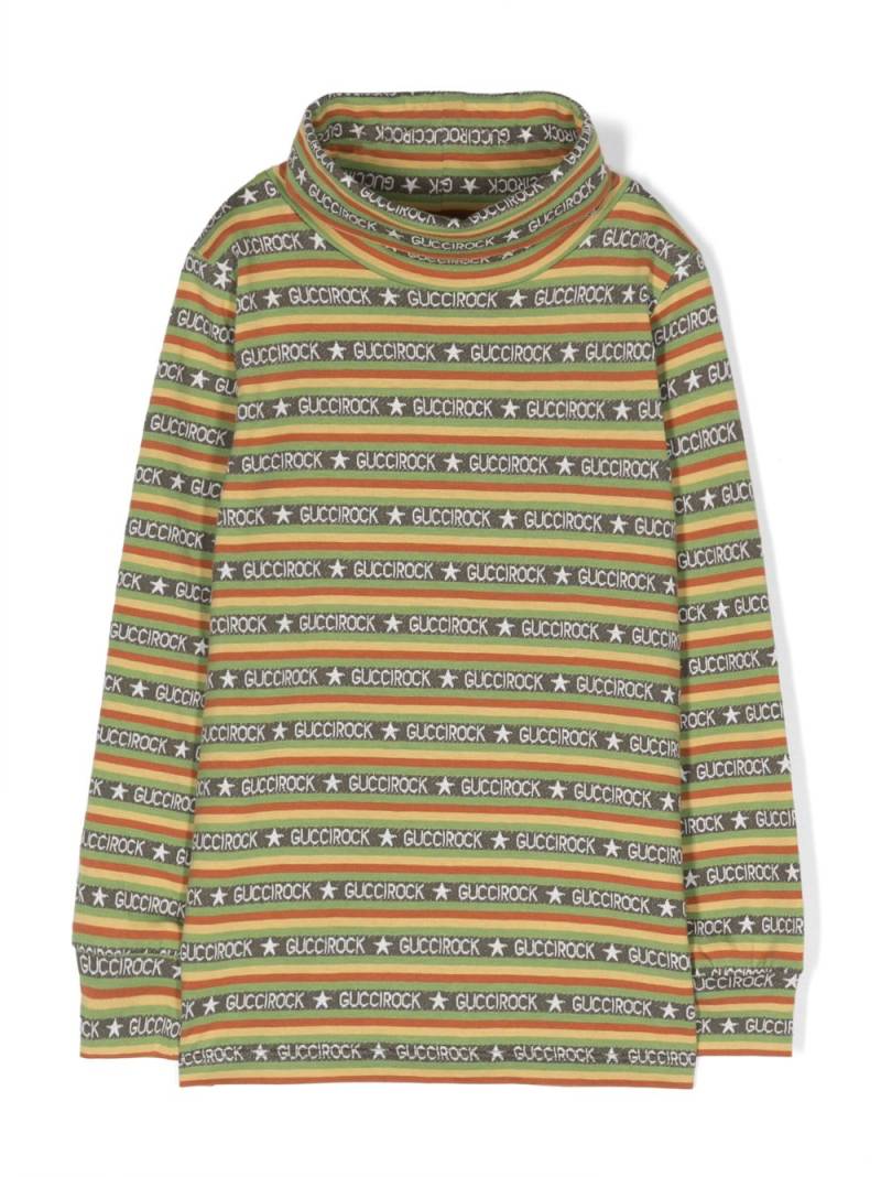 Gucci Kids Guccirock-print rollneck jumper - Yellow von Gucci Kids