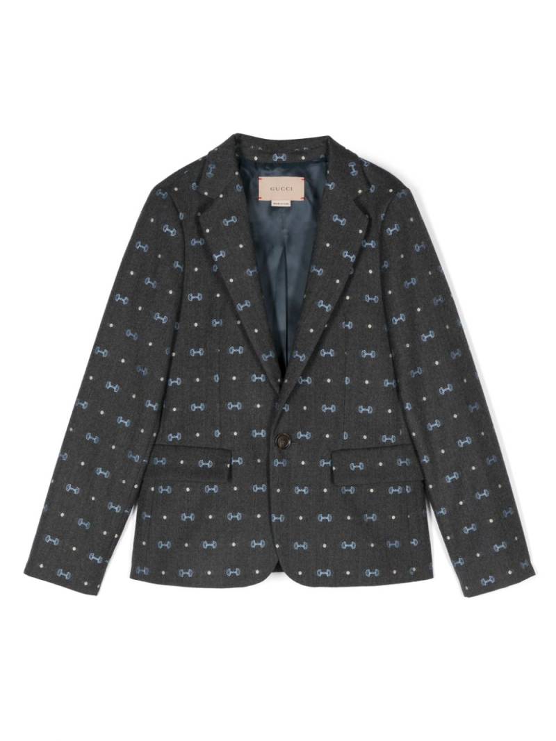 Gucci Kids Horsebit blazer - Grey von Gucci Kids