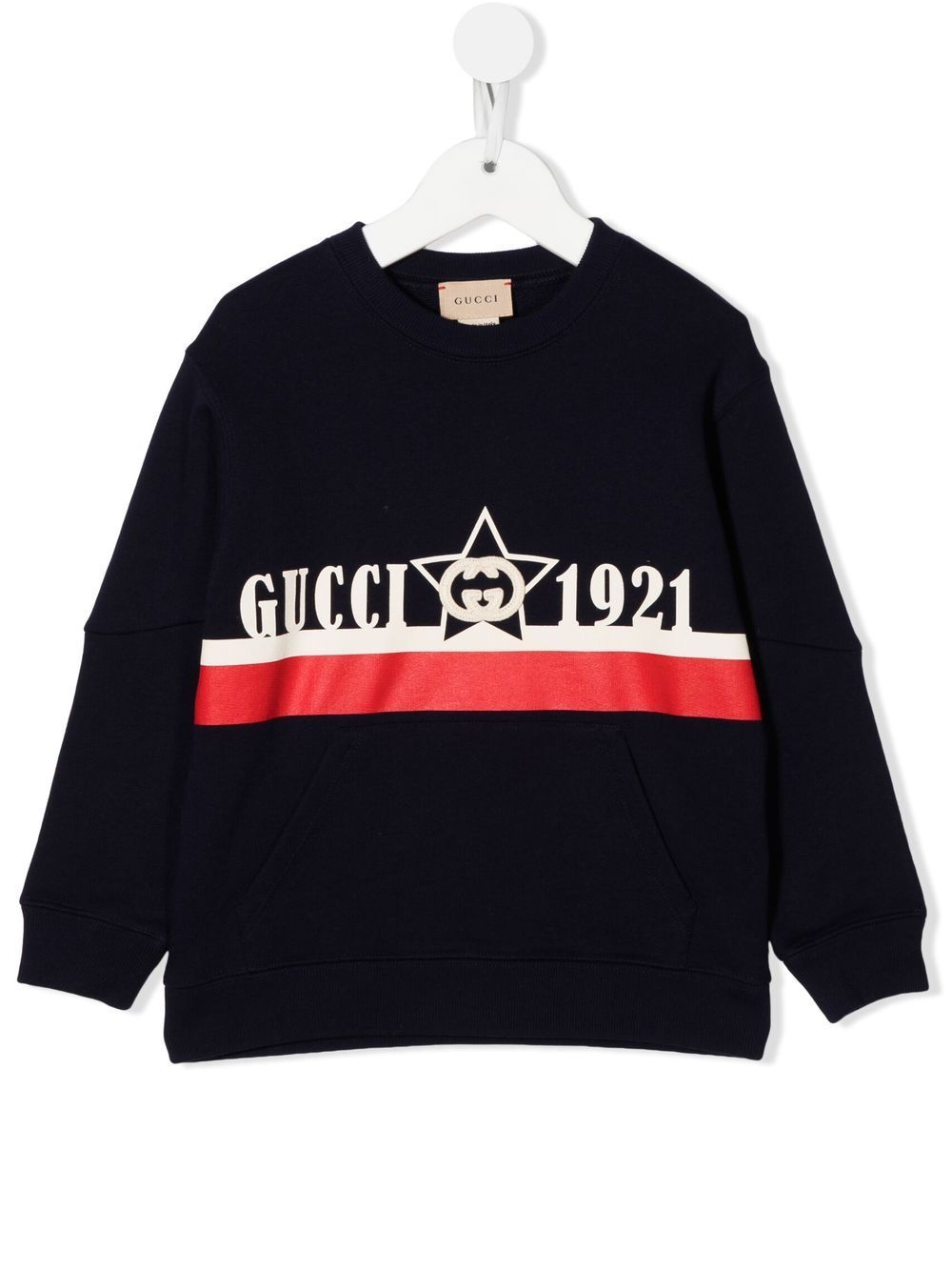 Gucci Kids Interlocking G-appliqué cotton sweatshirt - Blue von Gucci Kids