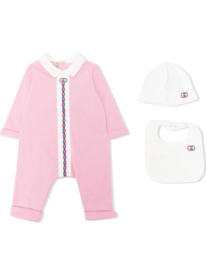 Gucci Kids Interlocking G embroidered-logo body - Pink von Gucci Kids