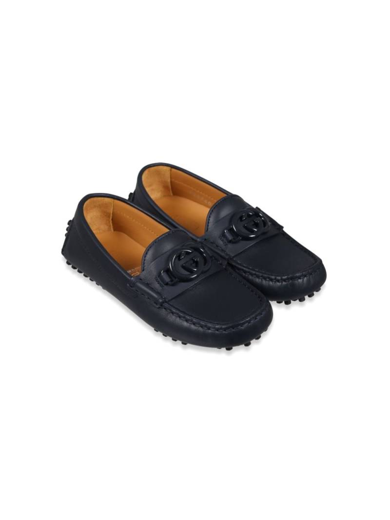 Gucci Kids Interlocking G leather loafers - Blue von Gucci Kids