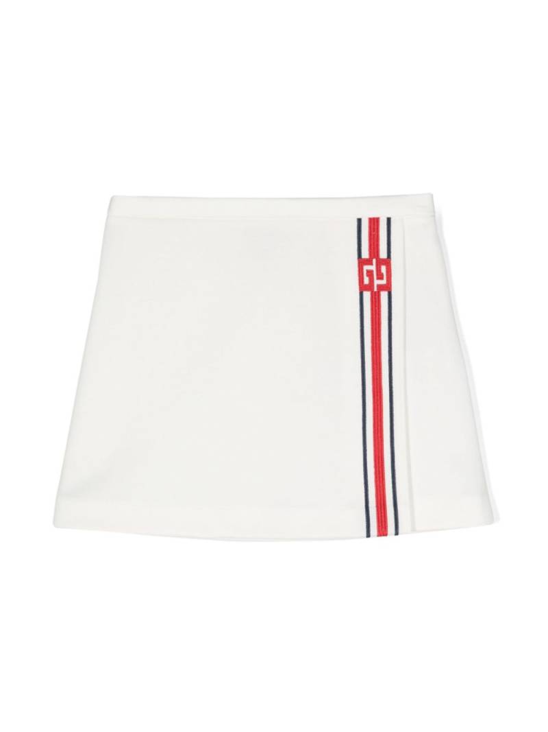 Gucci Kids Interlocking-G piqué-weave skirt - White von Gucci Kids