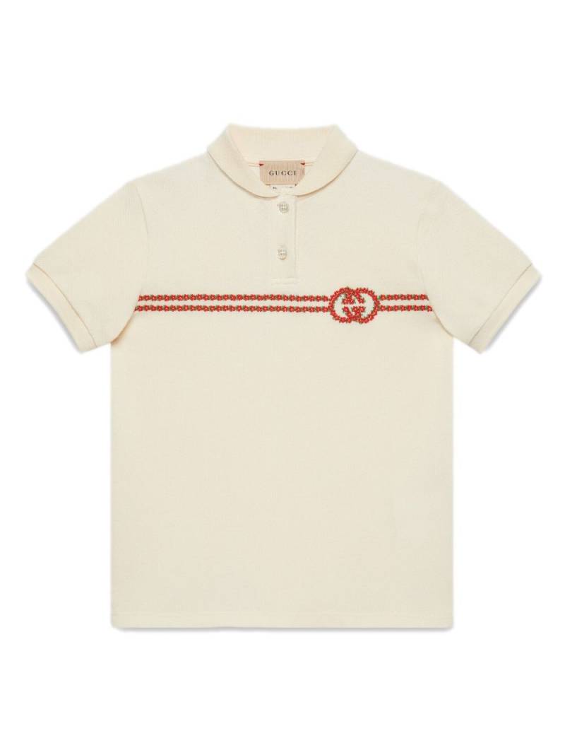 Gucci Kids Interlocking G polo shirt - Neutrals von Gucci Kids