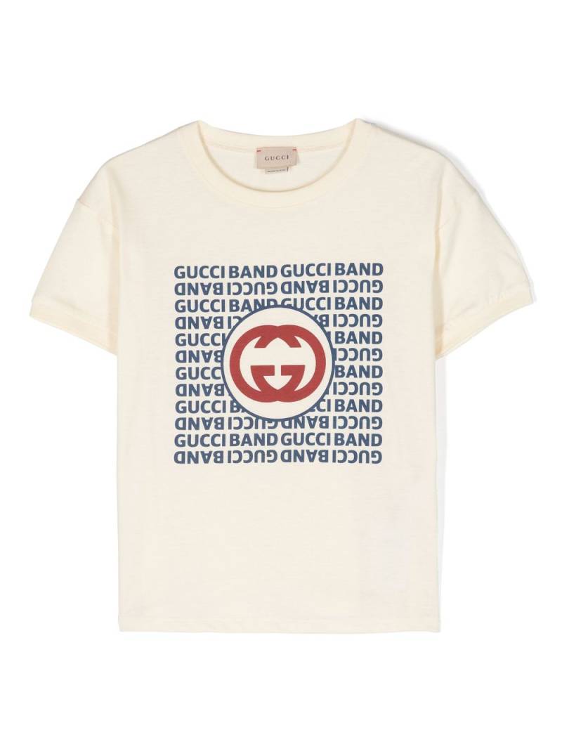 Gucci Kids Interlocking G-print cotton T-shirt - Neutrals von Gucci Kids