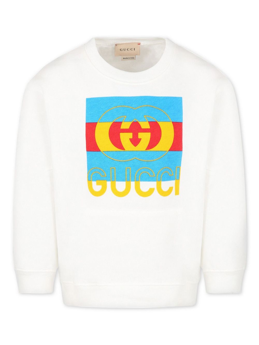 Gucci Kids Interlocking G-print cotton sweatshirt - White von Gucci Kids