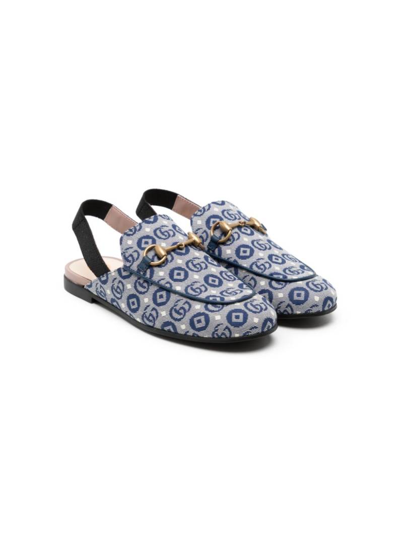 Gucci Kids Princetown Double G-pattern slippers - Blue von Gucci Kids