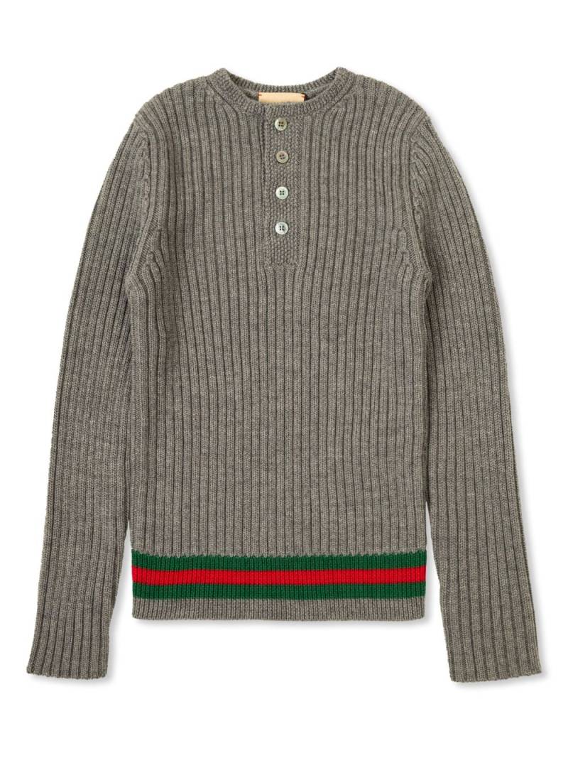 Gucci Kids Signature Web Stripe sweater - Grey von Gucci Kids