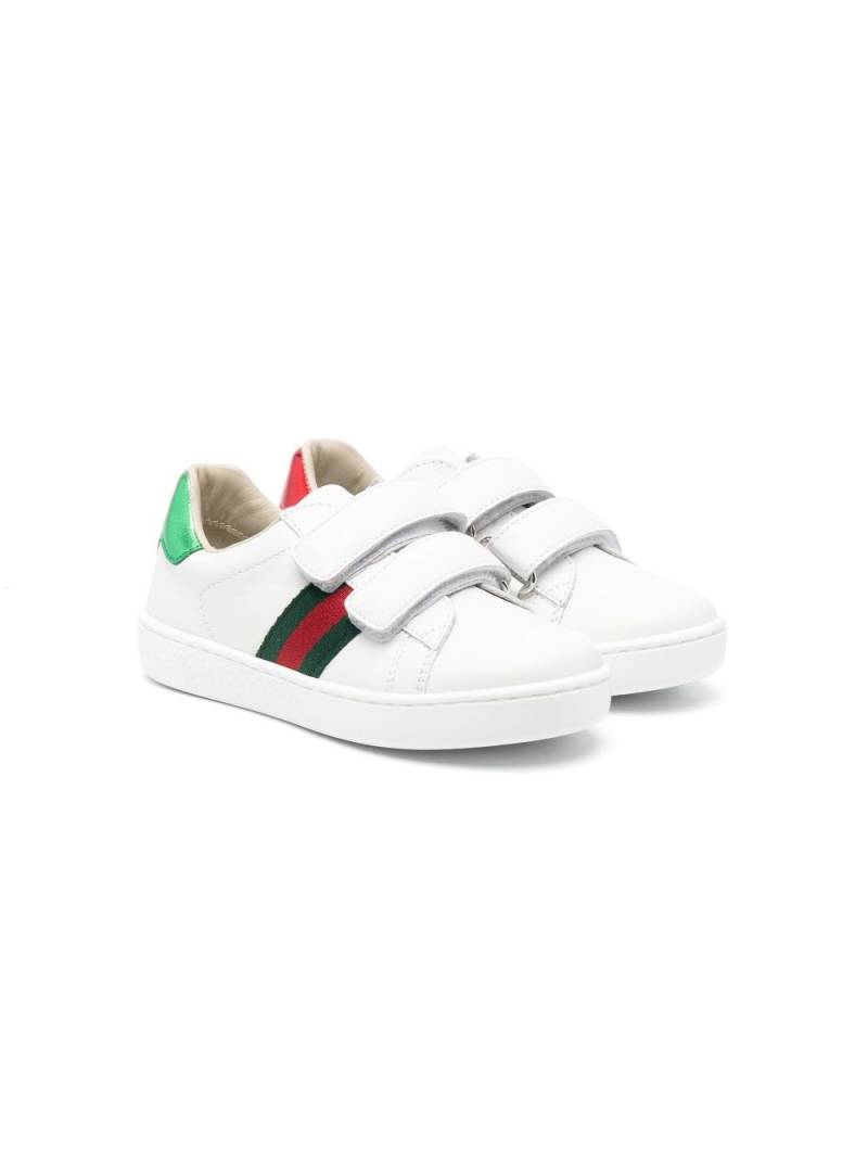 Gucci Kids Web-detailing leather sneakers - White von Gucci Kids