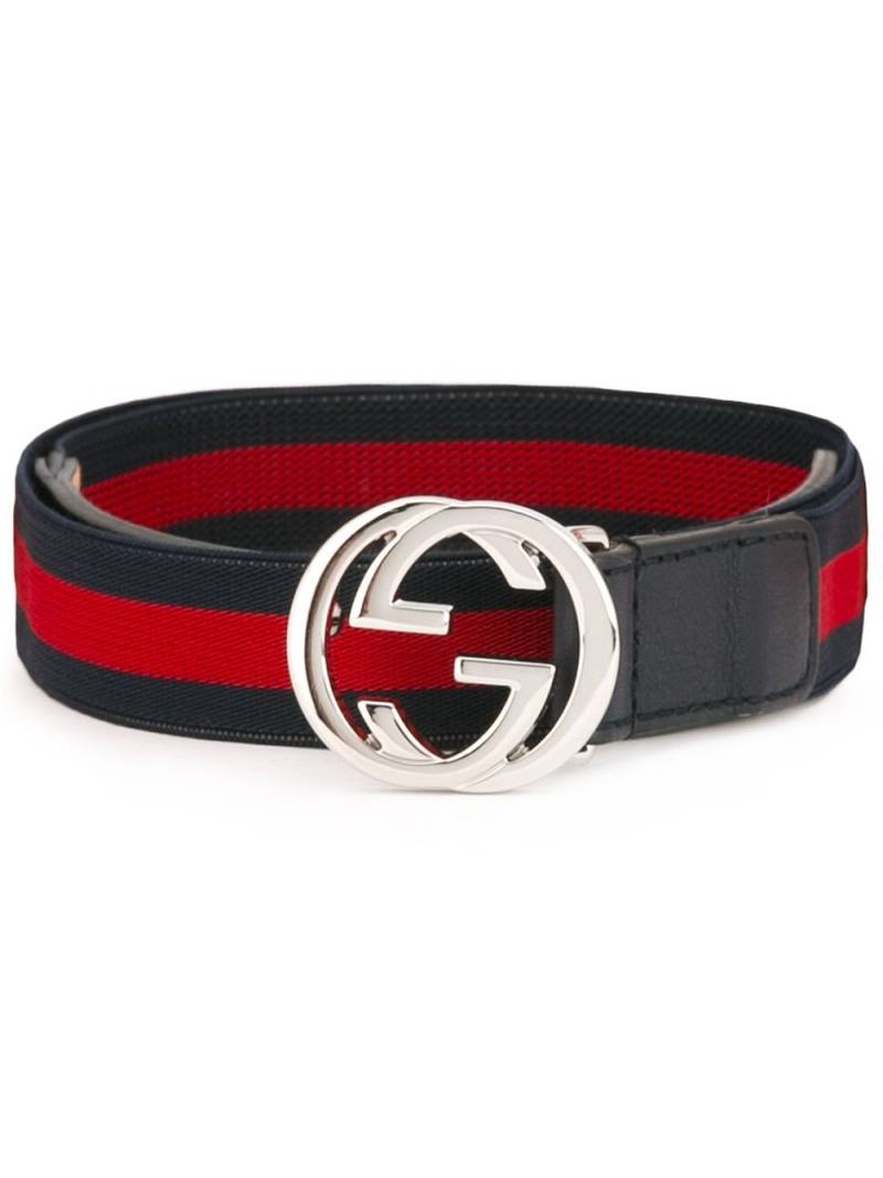 Gucci Kids Blue Web GG Buckle Belt von Gucci Kids