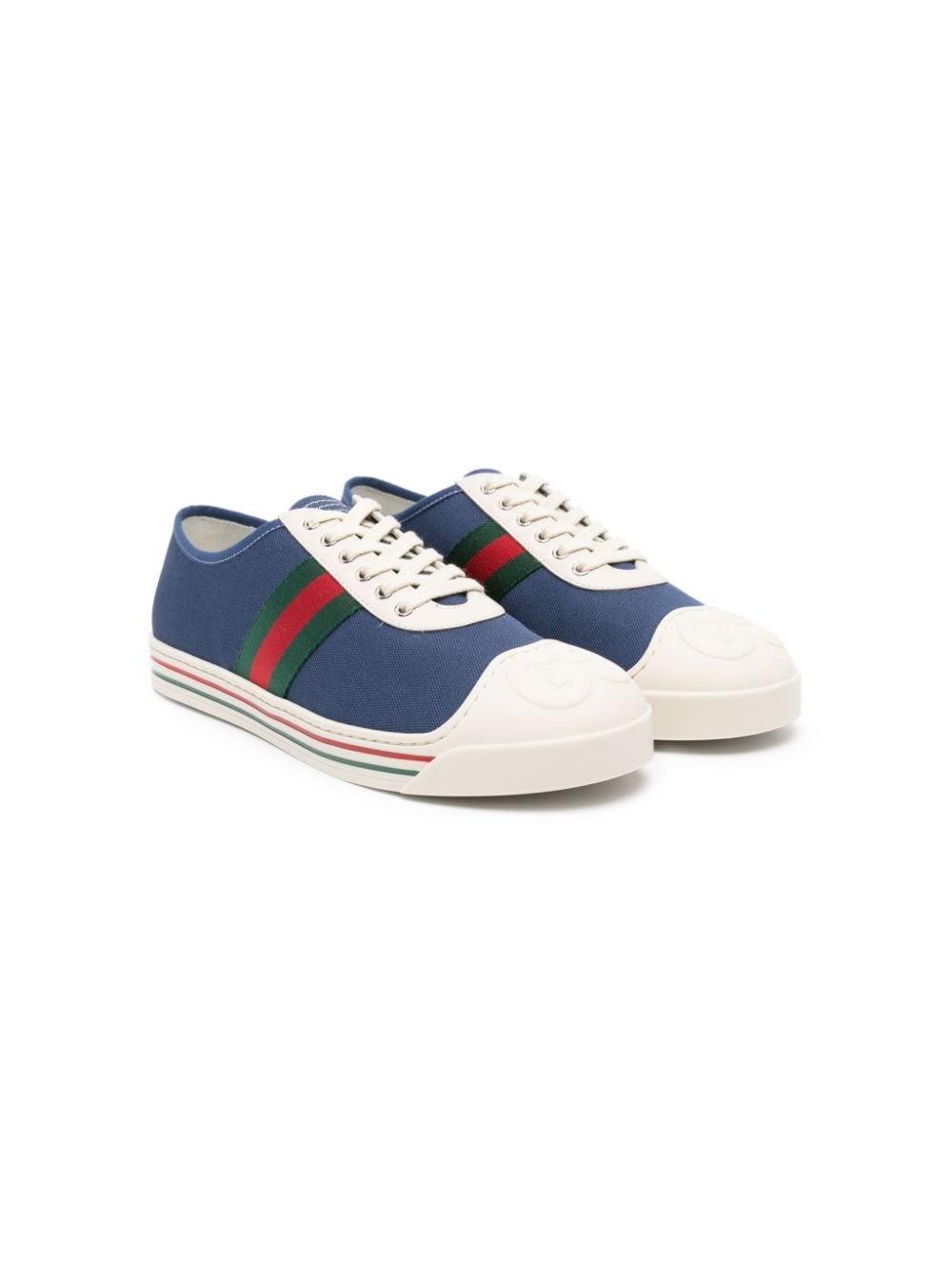 Gucci Kids Web-Stripe canvas sneakers - Blue von Gucci Kids