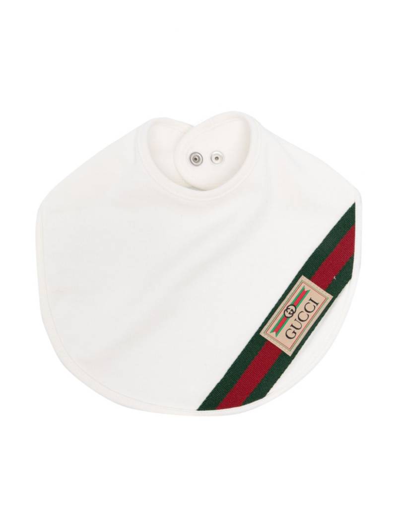 Gucci Kids Web-Stripe bib - White von Gucci Kids