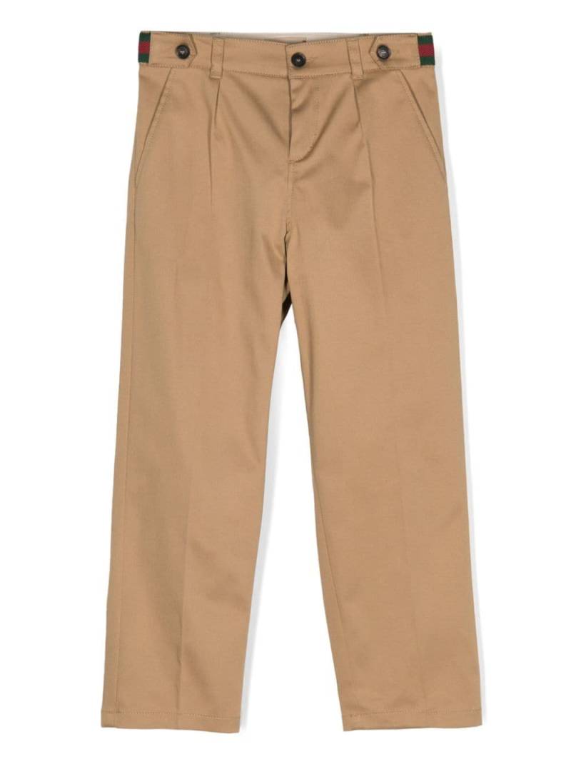 Gucci Kids Web Stripe cotton trousers - Neutrals von Gucci Kids