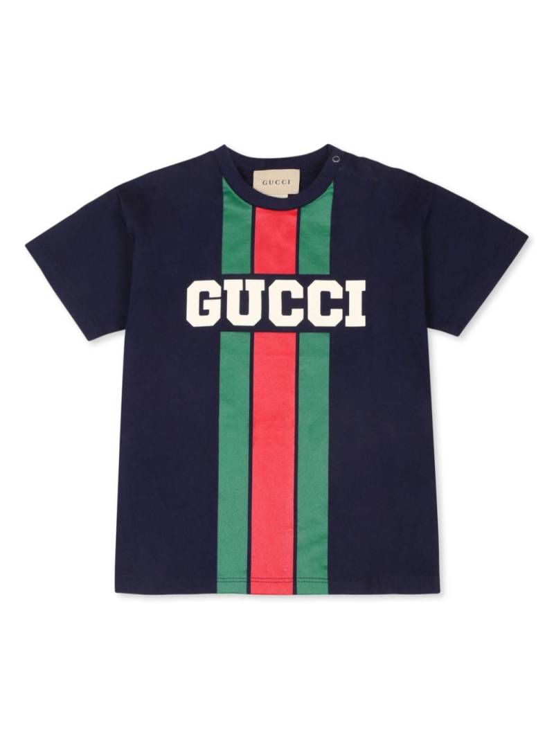 Gucci Kids Web cotton T-shirt - Blue von Gucci Kids