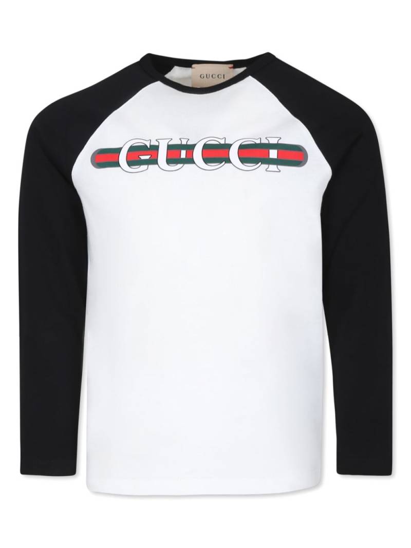 Gucci Kids Web cotton T-shirt - White von Gucci Kids