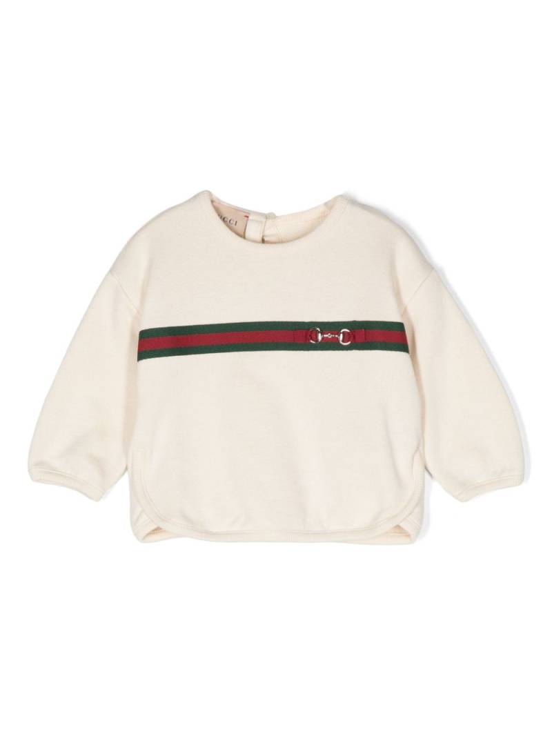 Gucci Kids Web cotton sweatshirt - Neutrals von Gucci Kids