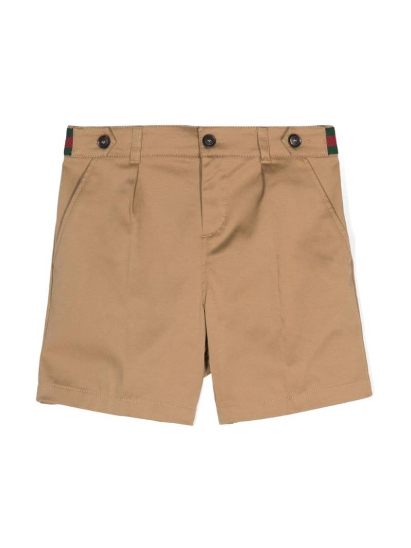 Gucci Kids Web-detail twill shorts - Neutrals von Gucci Kids