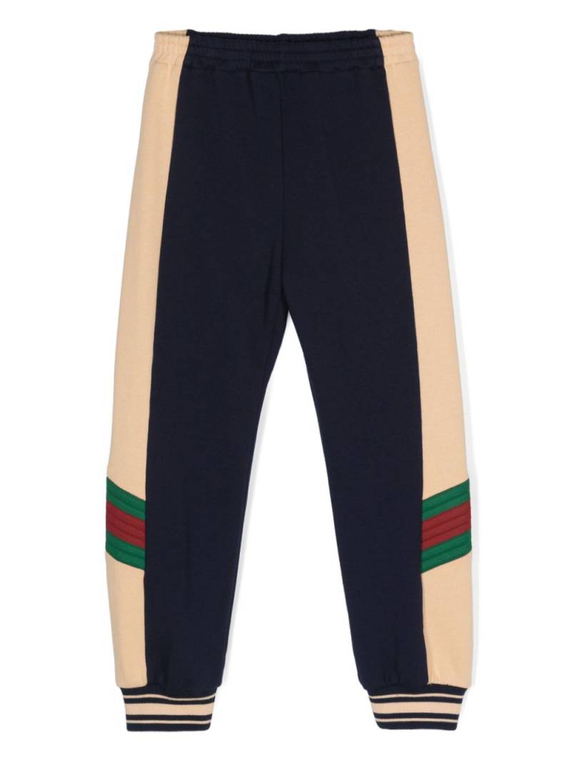 Gucci Kids Web-detail cotton track trousers - Blue von Gucci Kids