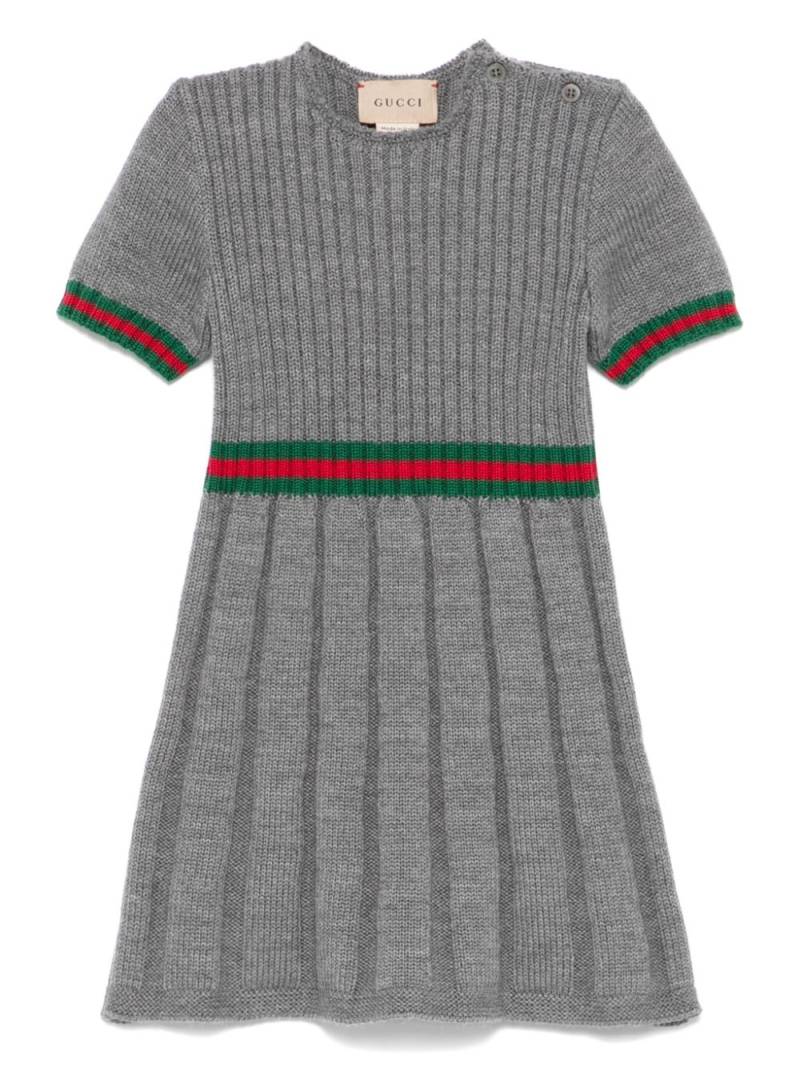 Gucci Kids Web-detail wool dress - Grey von Gucci Kids