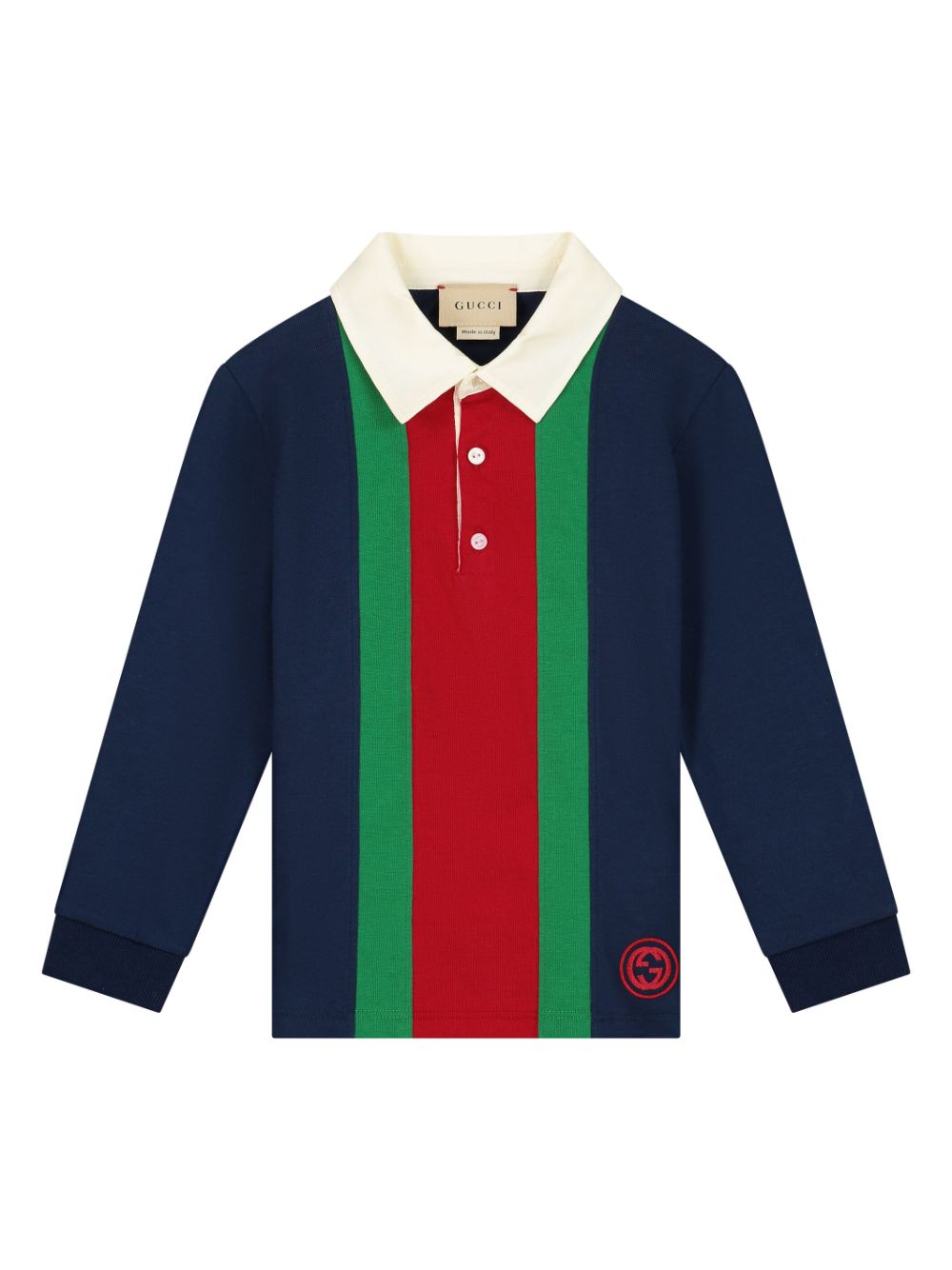 Gucci Kids Web-stripe polo shirt - Blue von Gucci Kids