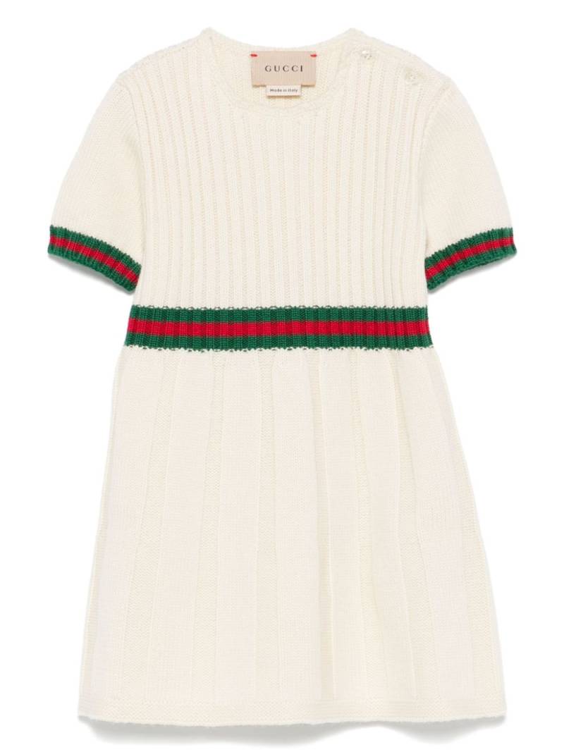 Gucci Kids Web-stripe trim dress - Neutrals von Gucci Kids