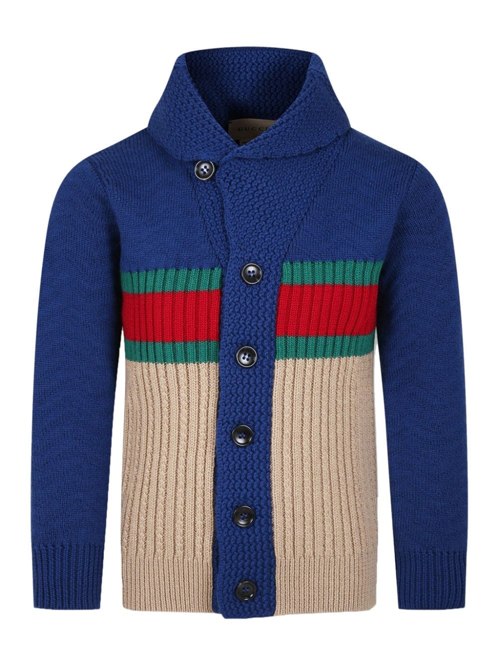 Gucci Kids button-up ribbed wool cardigan - Blue von Gucci Kids