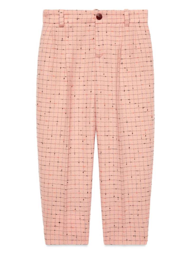 Gucci Kids check-intarsia wool trousers - Pink von Gucci Kids