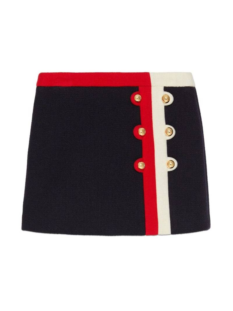 Gucci Kids decorative-button wool skirt - Blue von Gucci Kids