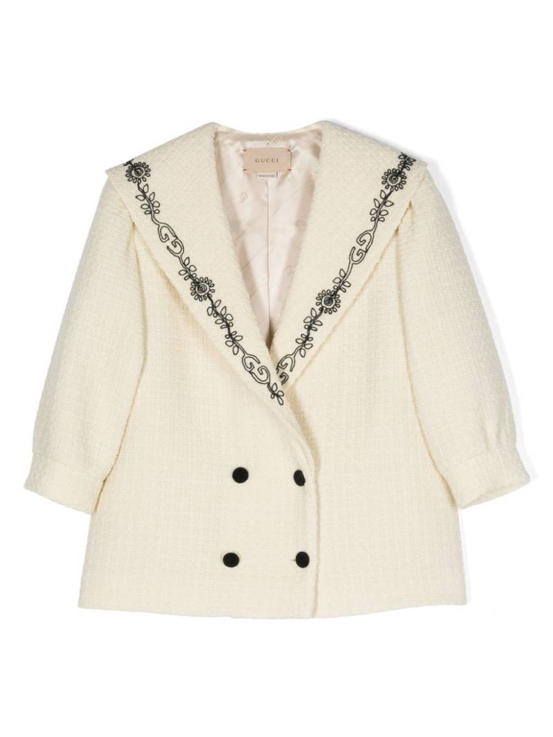 Gucci Kids double-breasted tweed jacket - Neutrals von Gucci Kids