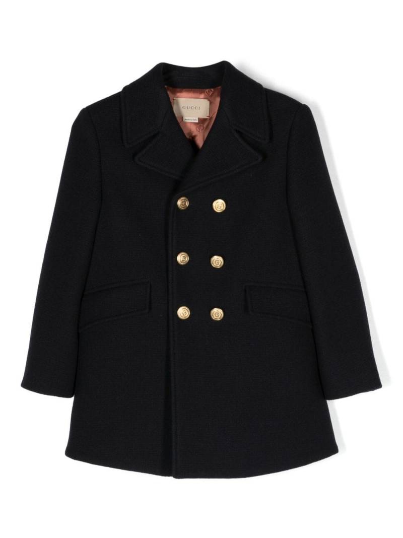 Gucci Kids double-breasted wool coat - Blue von Gucci Kids