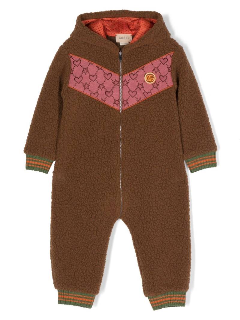 Gucci Kids faux fur hooded romper - Pink von Gucci Kids