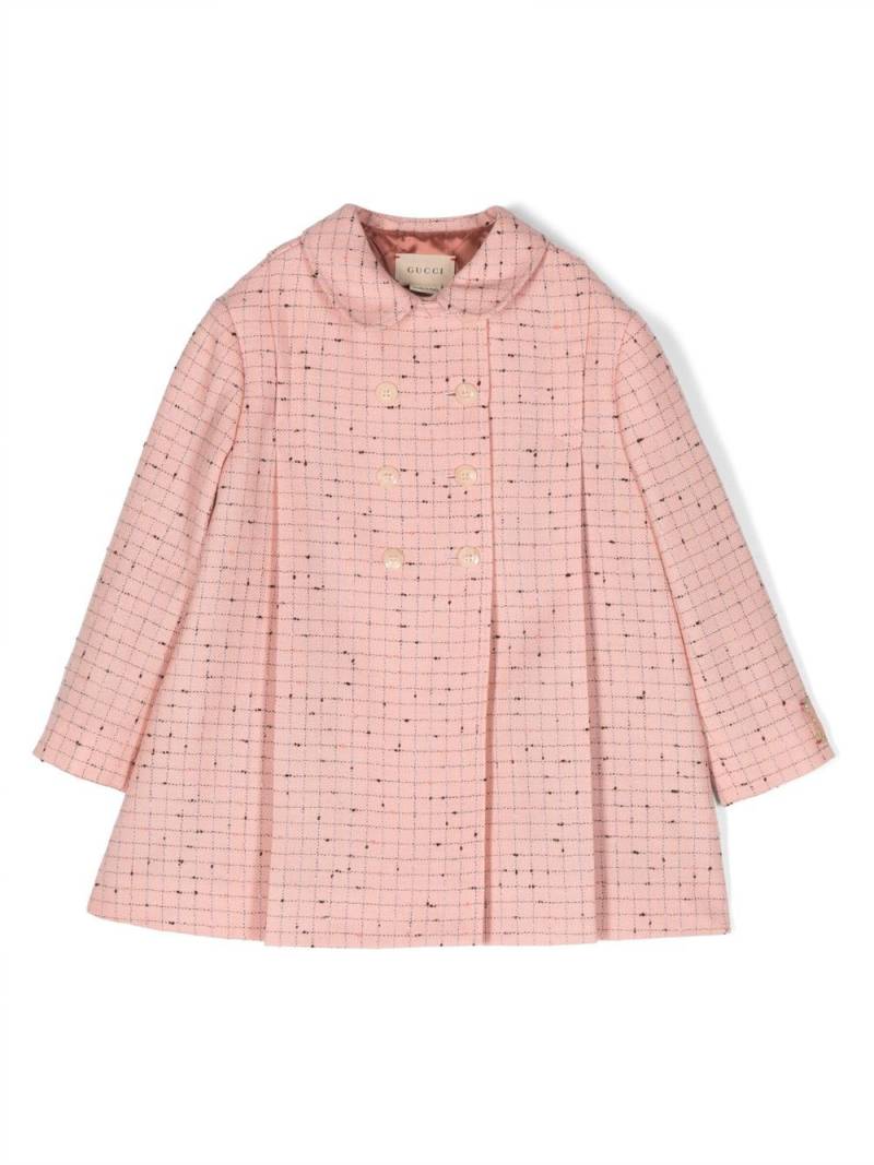 Gucci Kids fine-check double-breasted coat - Pink von Gucci Kids