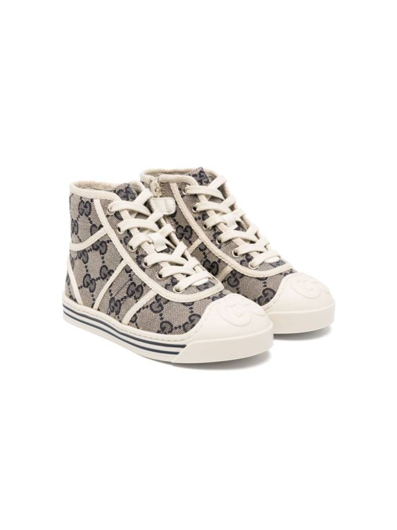 Gucci Kids high-top canvas sneakers - Neutrals von Gucci Kids