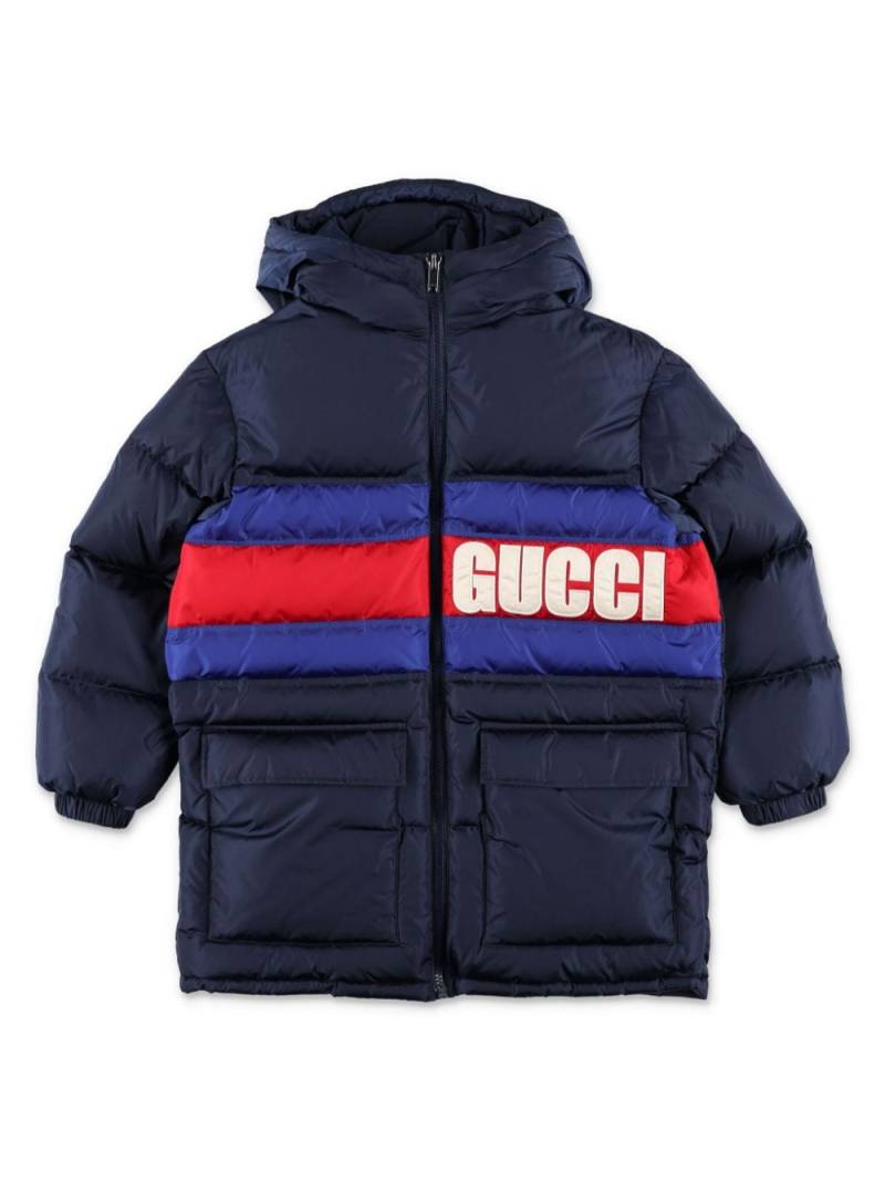 Gucci Kids hooded padded jacket - Blue von Gucci Kids