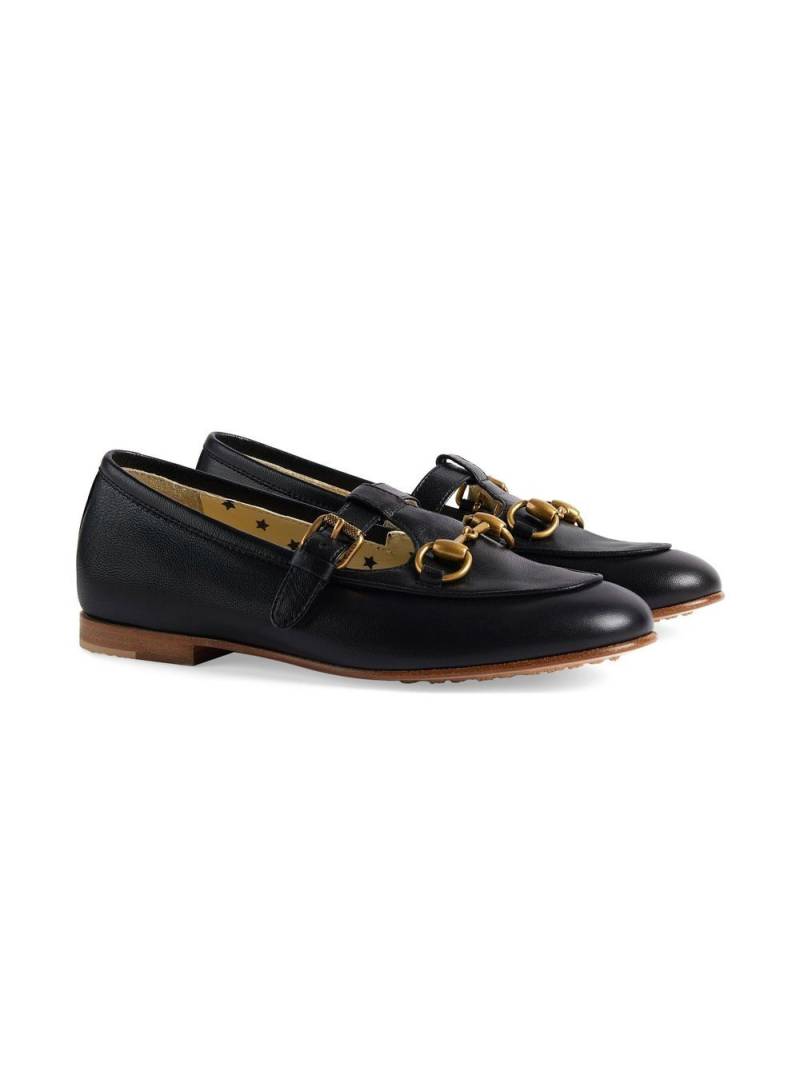 Gucci Kids horsebit-detail buckled loafers - Black von Gucci Kids