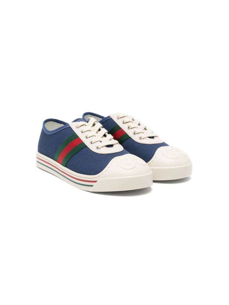 Gucci Kids logo-embossed canvas sneakers - Blue von Gucci Kids