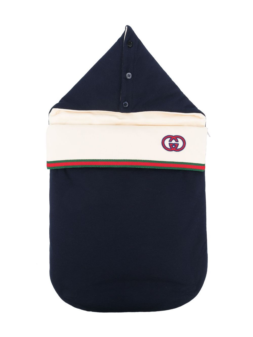 Gucci Kids logo-embroidered cotton padded sleeping bag - Blue von Gucci Kids