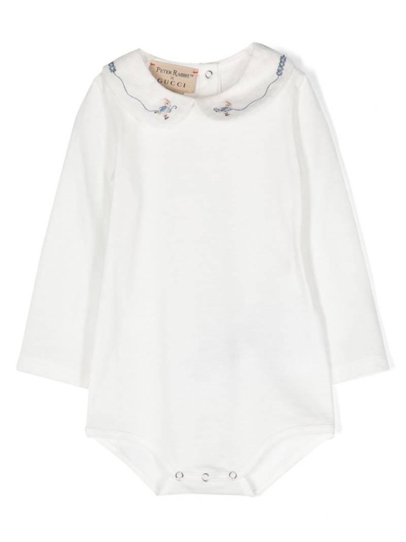 Gucci Kids logo-embroidery cotton bodysuit - White von Gucci Kids